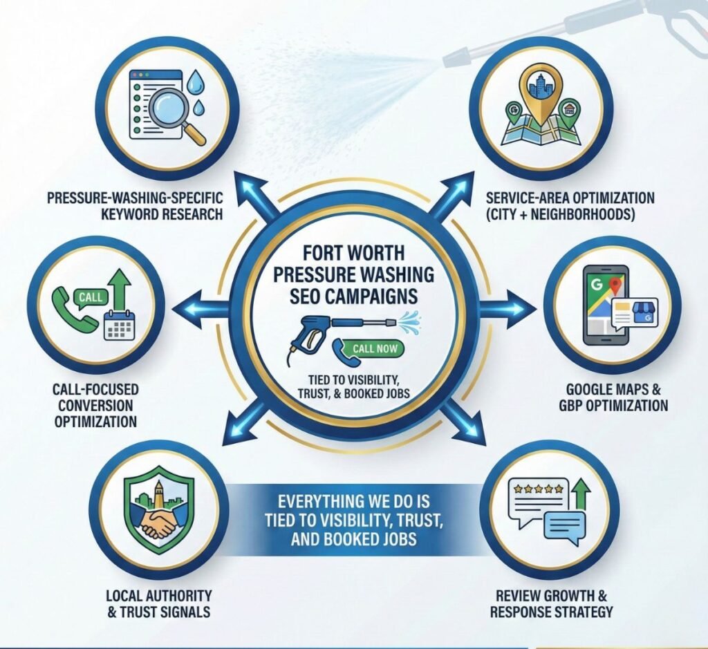 Local SEO for Pressure Washing Companies in Fort Worth That Generates Calls, Quotes Booked Jobs